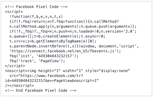 vorschau facebook pixel html code